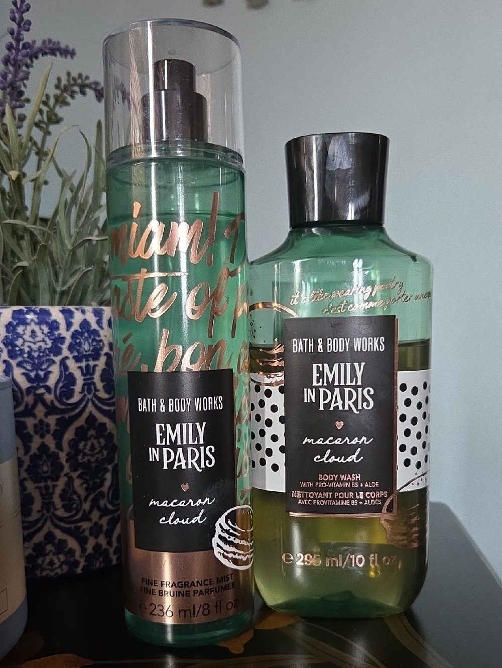 Macaron Cloud Emily in Paris Duo, Bath & Body Works Fragrance Mist & Body Wash